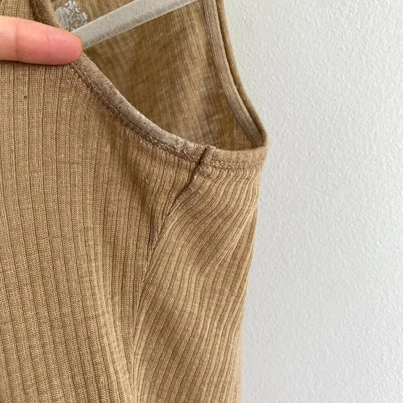 ROOTS Ribbed Knit Wool Blend Tan Tank Top Size  XS - Picture 6 of 16